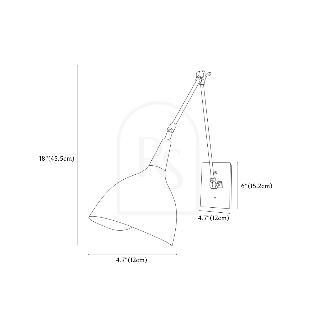 Cirex Wall Lamp line drawing 1