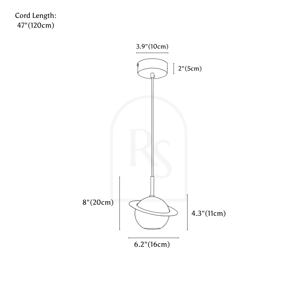 Ciro Pendant Light line drawing 1