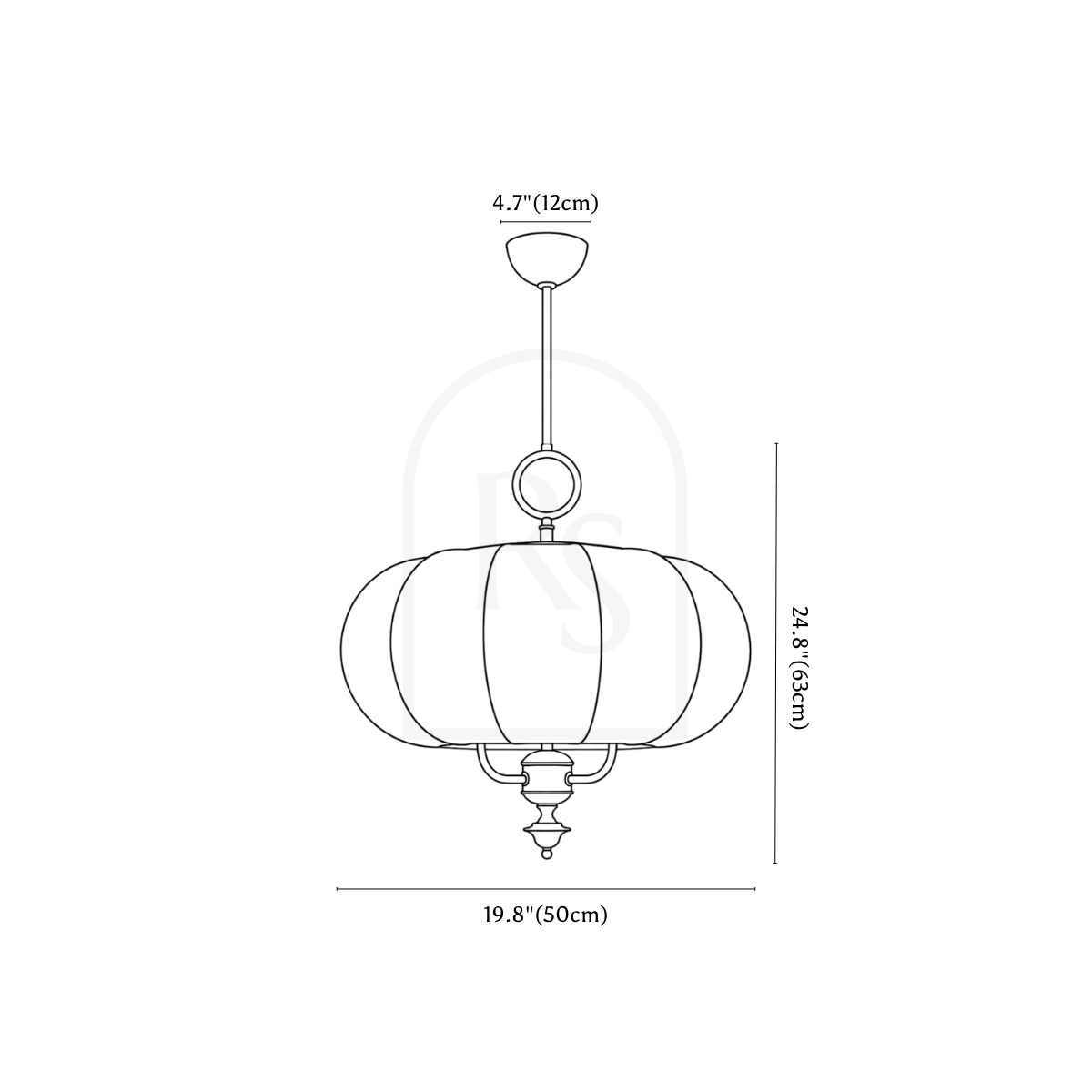 Clarifo Pendant Light line drawing 1