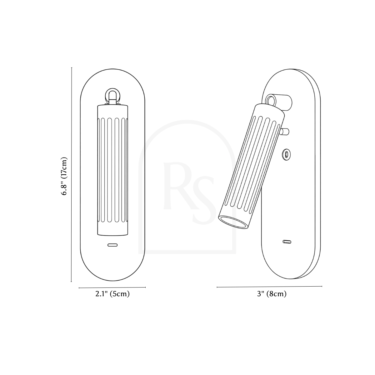 Glowline Wall Sconce line drawing 1