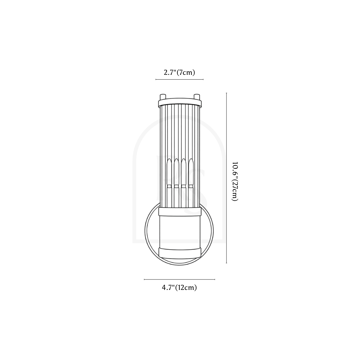 Claudia Wall Lamp line drawing 1