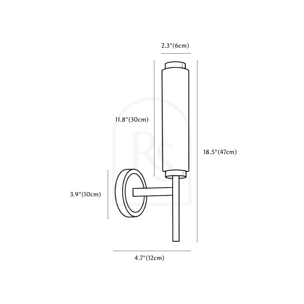 Colen Wall Lamp line drawing 1