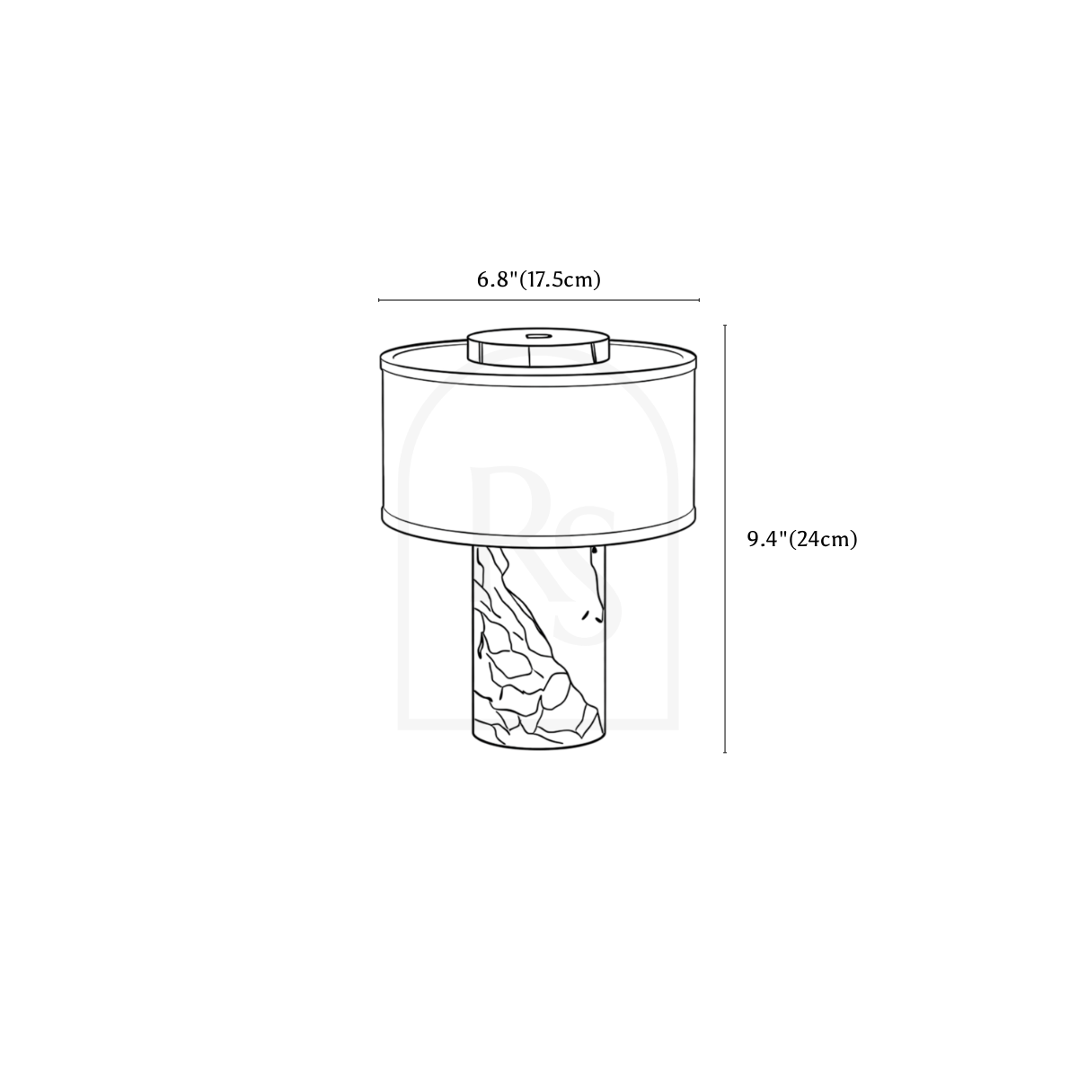 Colva Table Lamp line drawing 1