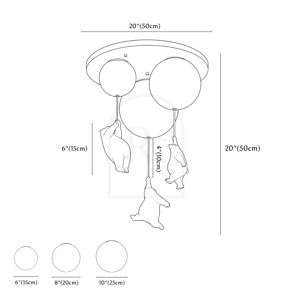 Up Ceiling Light line drawing 5