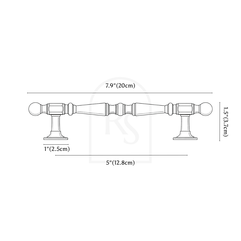Corin Knob & Pull Bar line drawing 2
