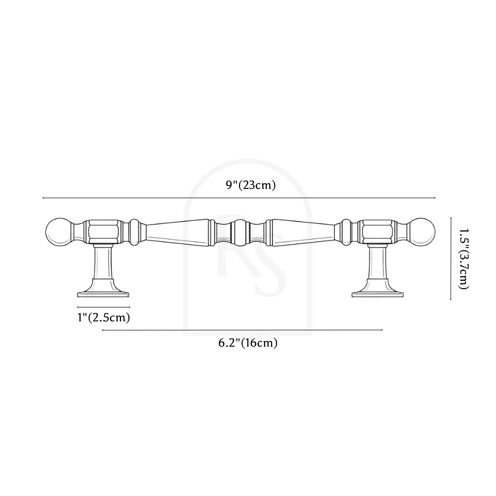 Corin Knob & Pull Bar line drawing 3