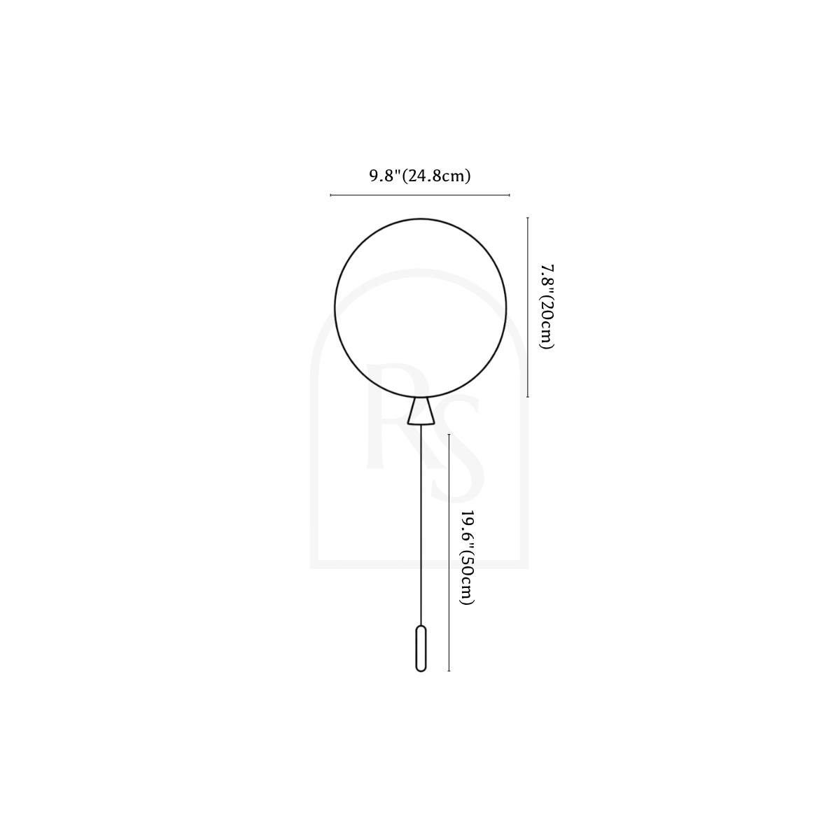 Couleur Ceiling Light line drawing 1