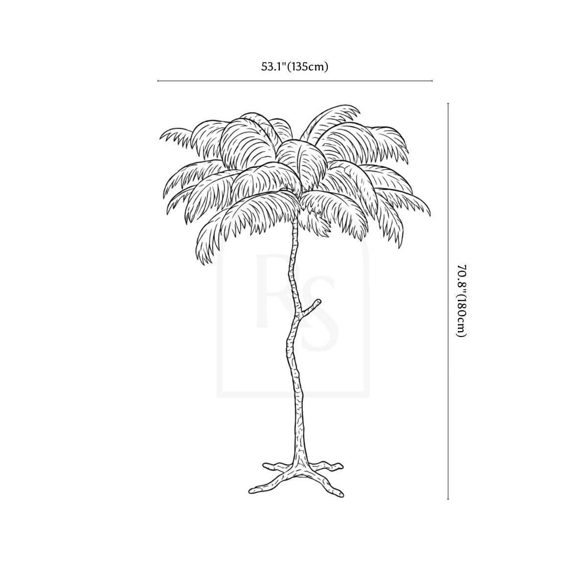Crest Floor Lamp line drawing 2