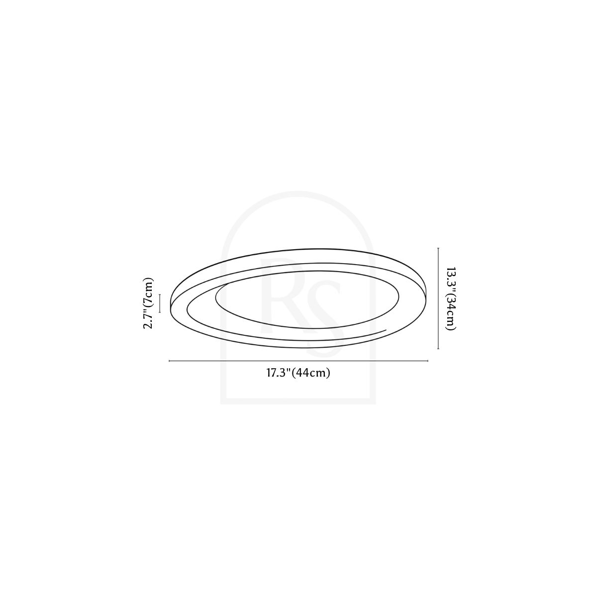 Cruz Ceiling Light line drawing 1