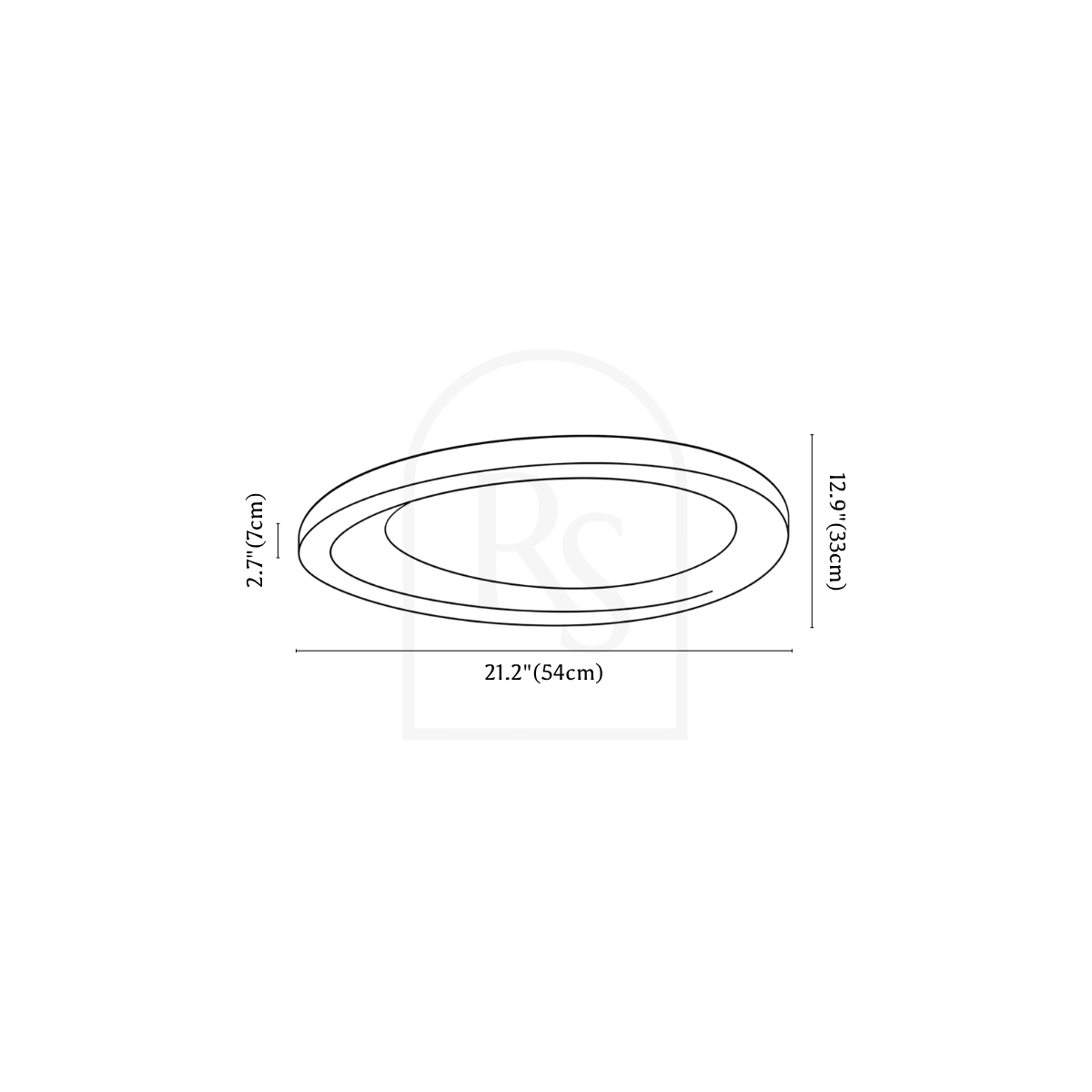 Cruz Ceiling Light line drawing 2