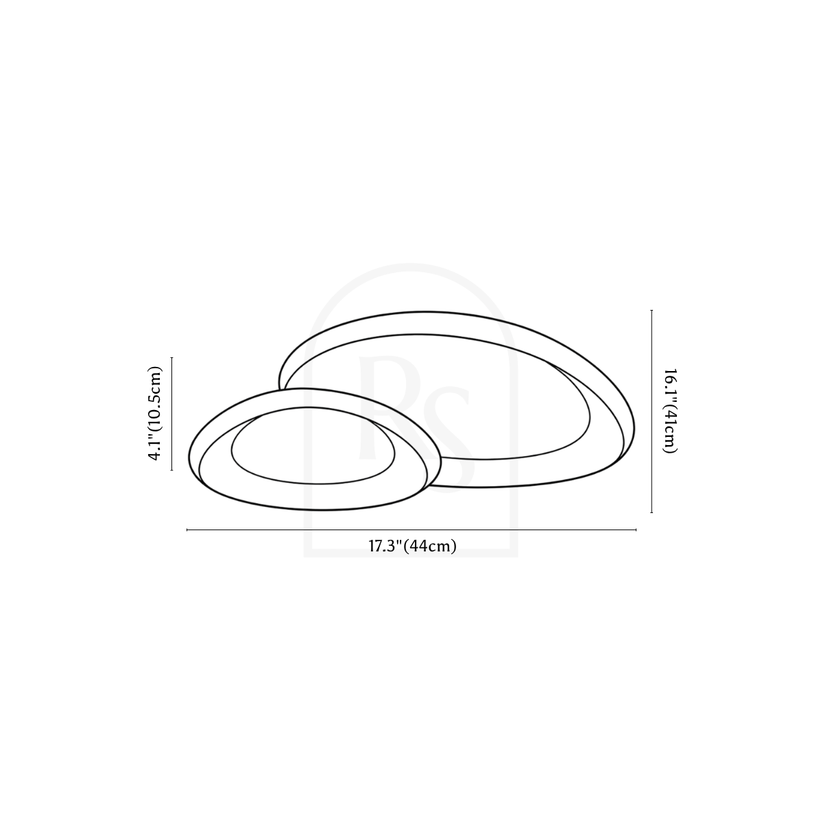 Cruz Ceiling Light line drawing 6