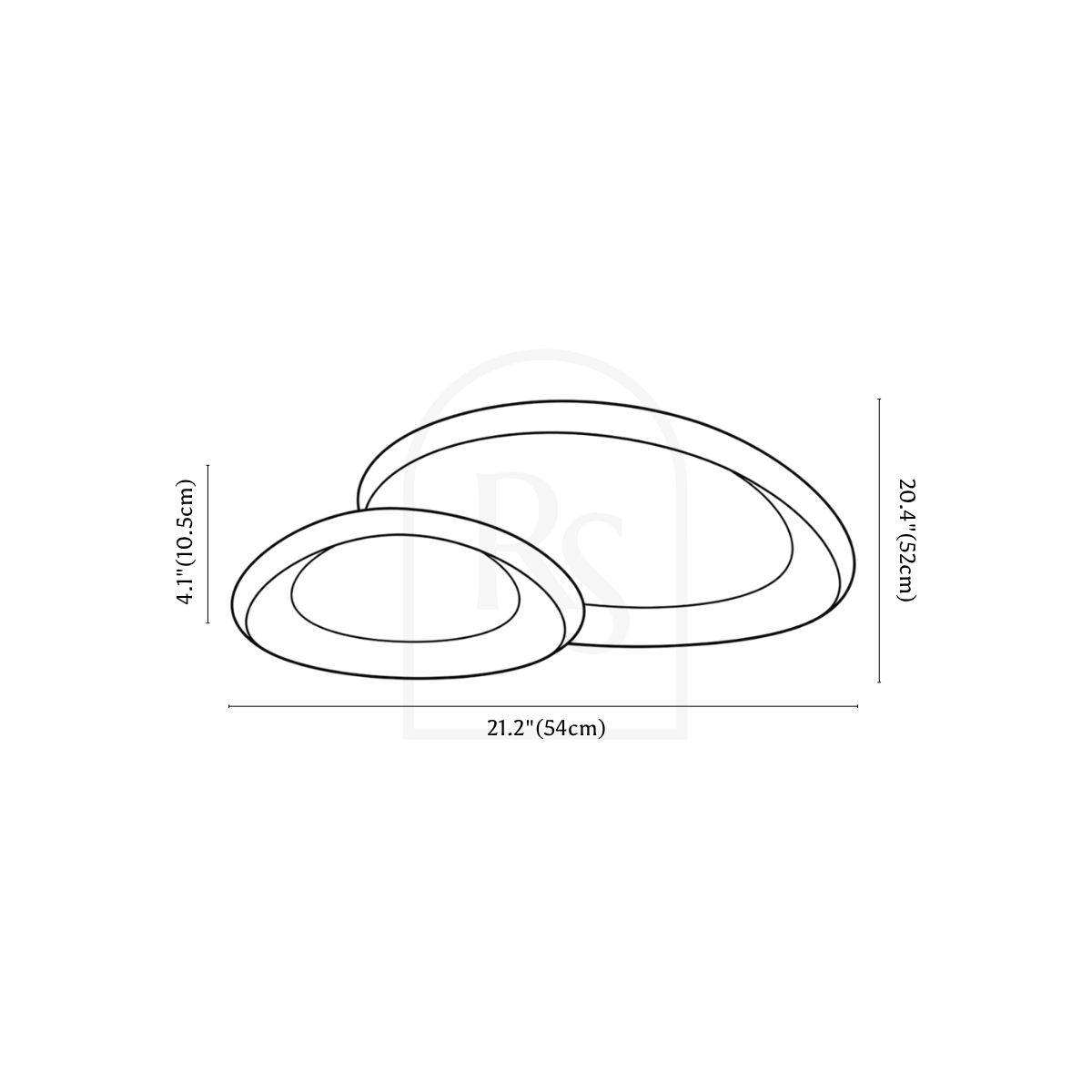 Cruz Ceiling Light line drawing 5
