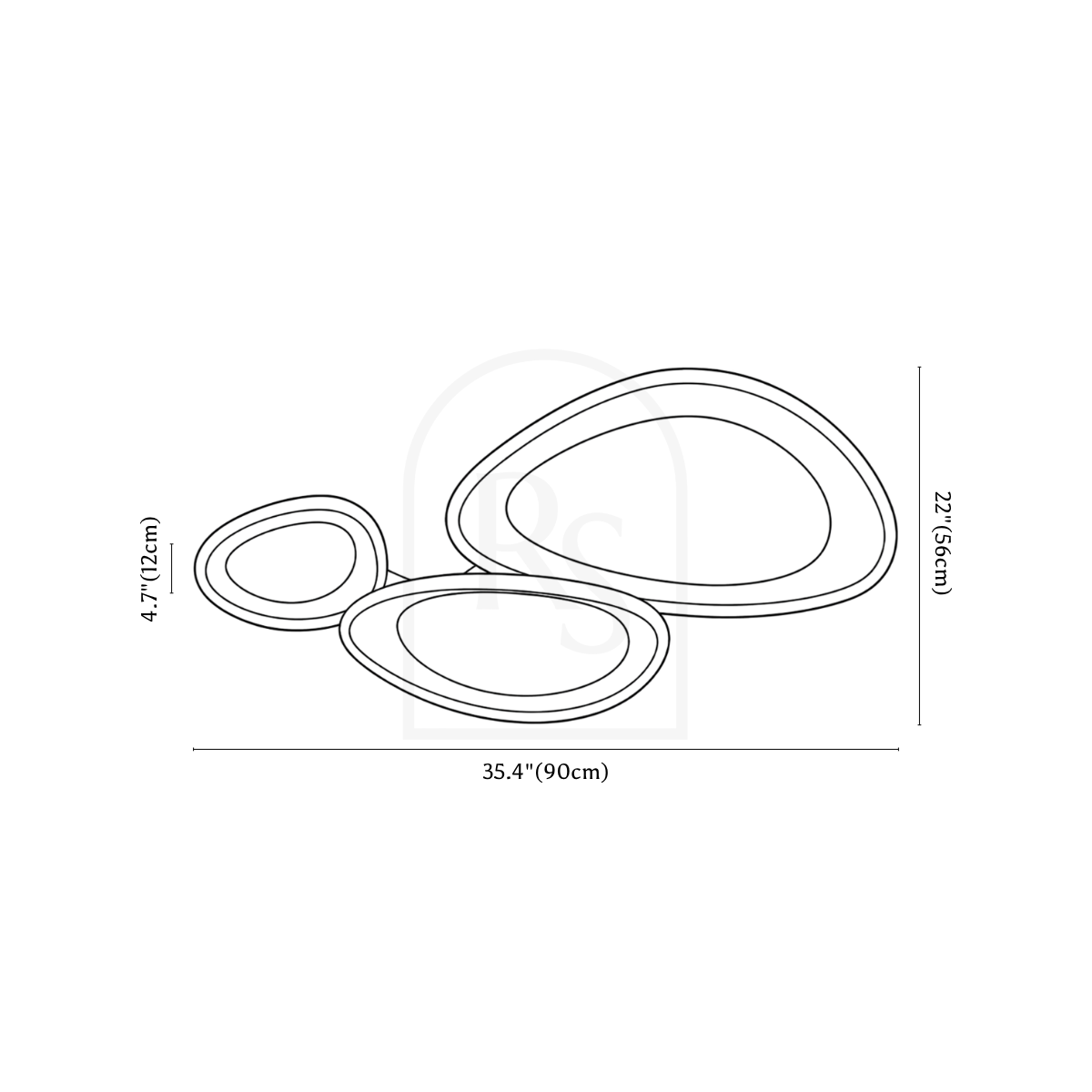 Cruz Ceiling Light line drawing 3