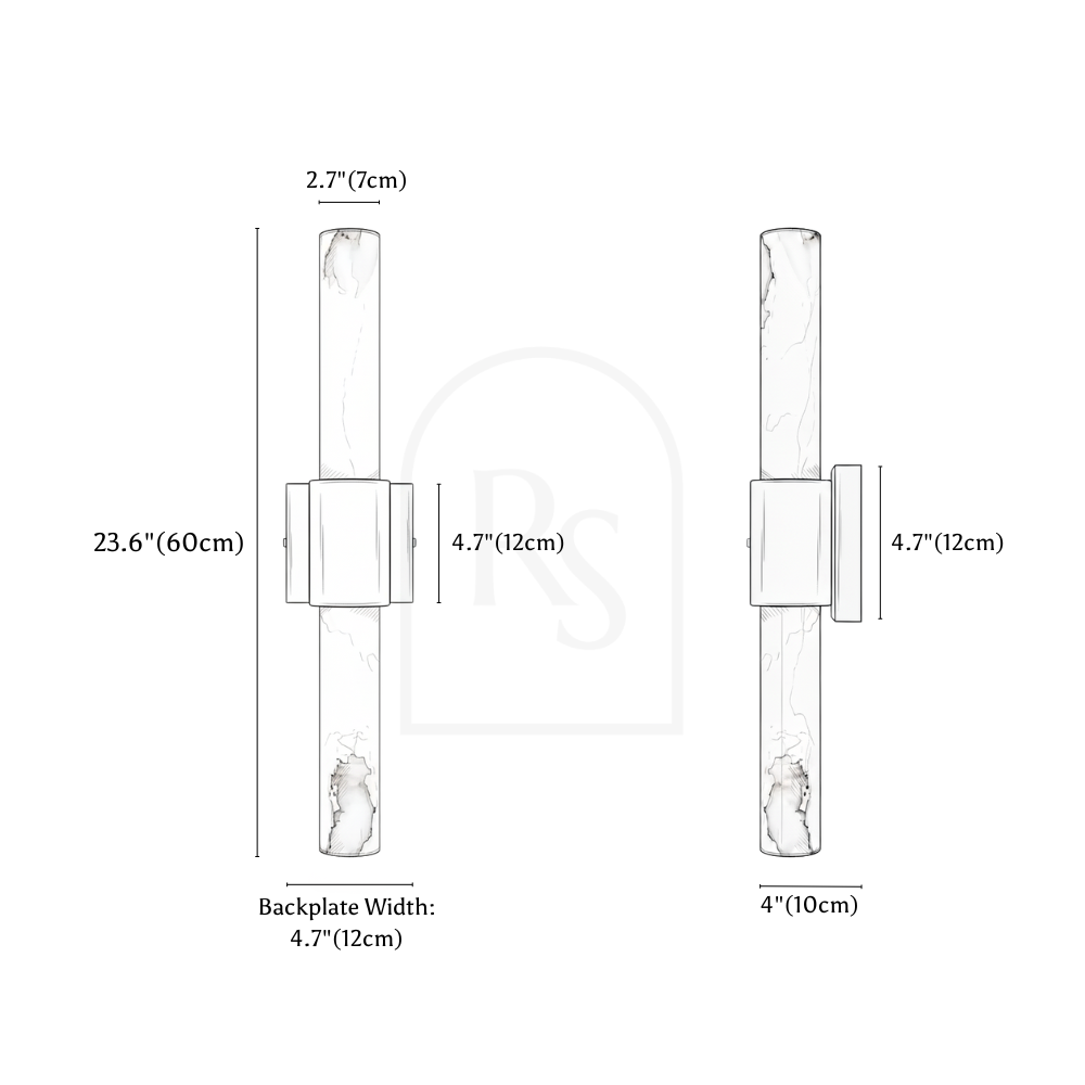 Cutar Alabaster Wall Sconce line drawing 1