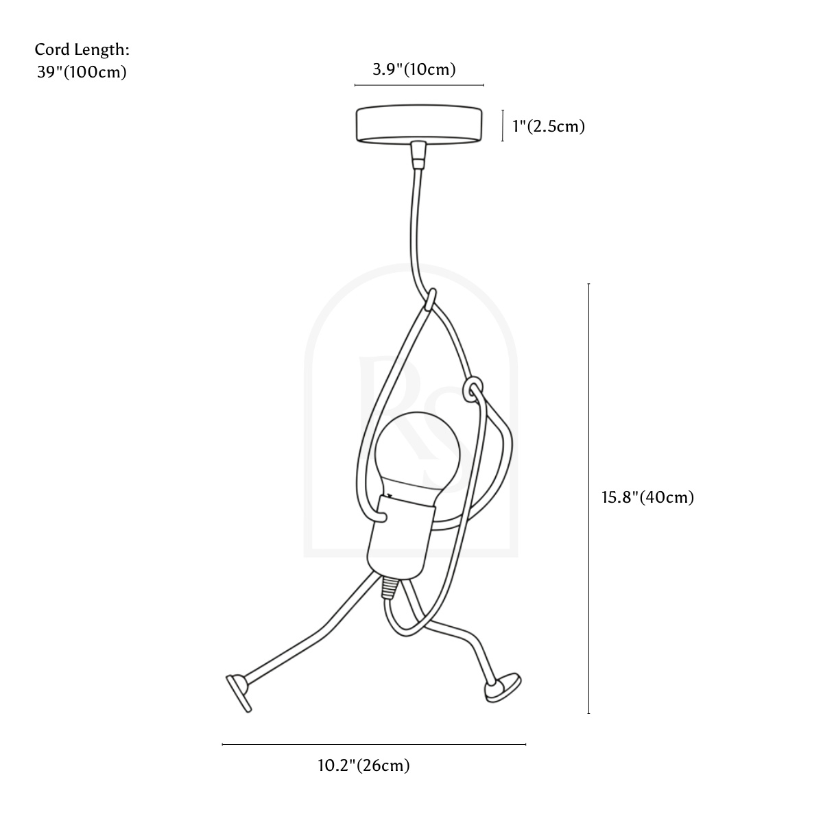 Dangle Pendant Light line drawing 1