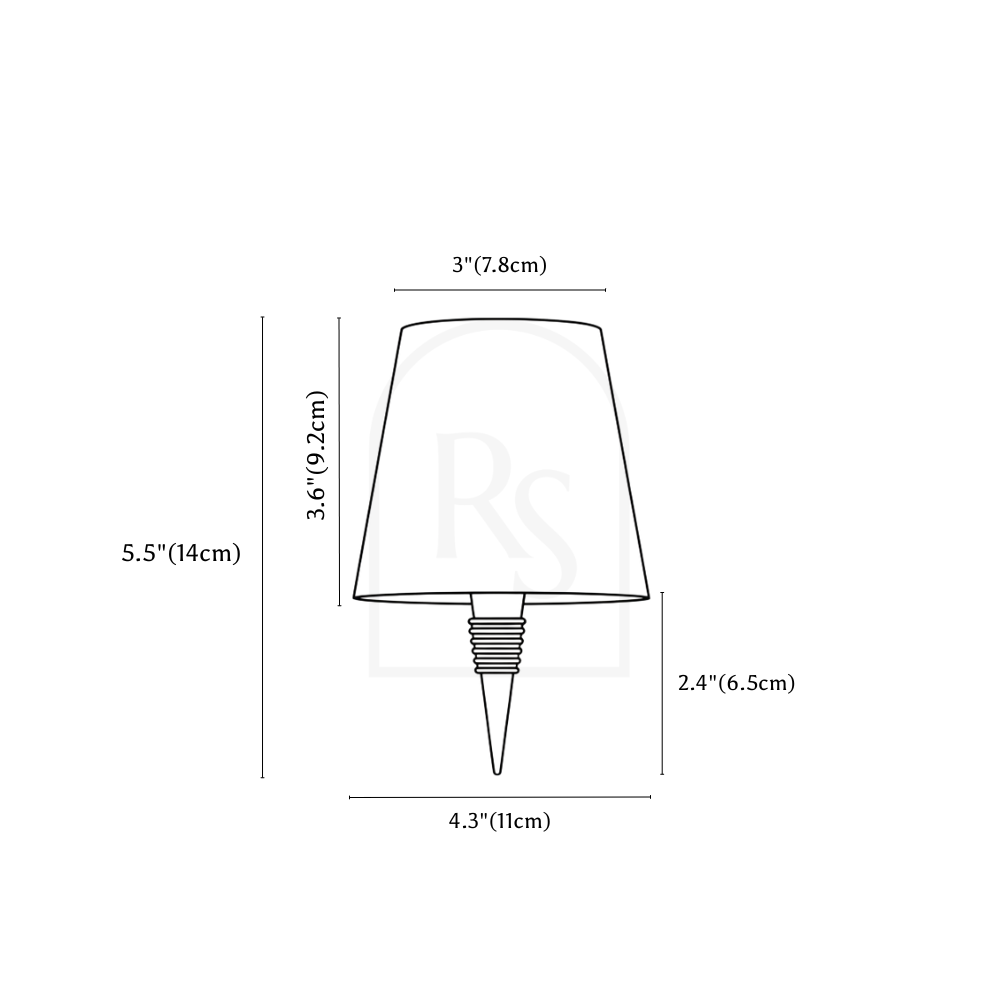 Delfi Wireless Bottle Lamp line drawing 1