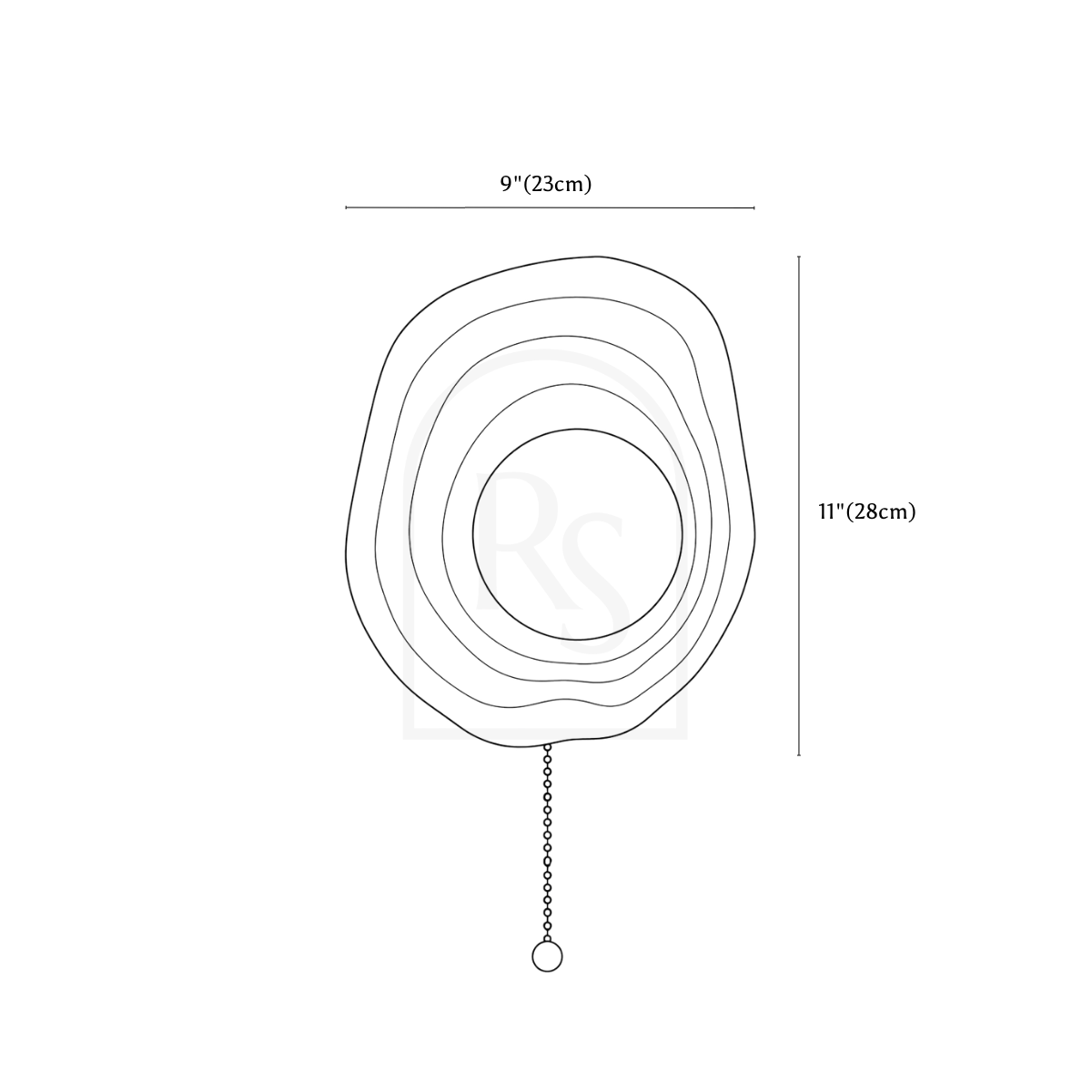 Devan Wall Lamp line drawing 1