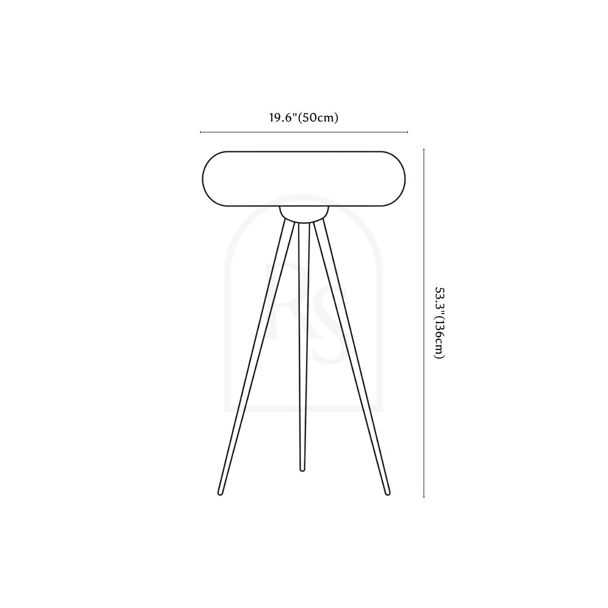 Dorjee Floor Lamp line drawing 1