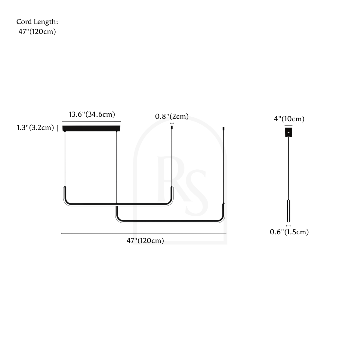 Deleazo Chandelier line drawing 2