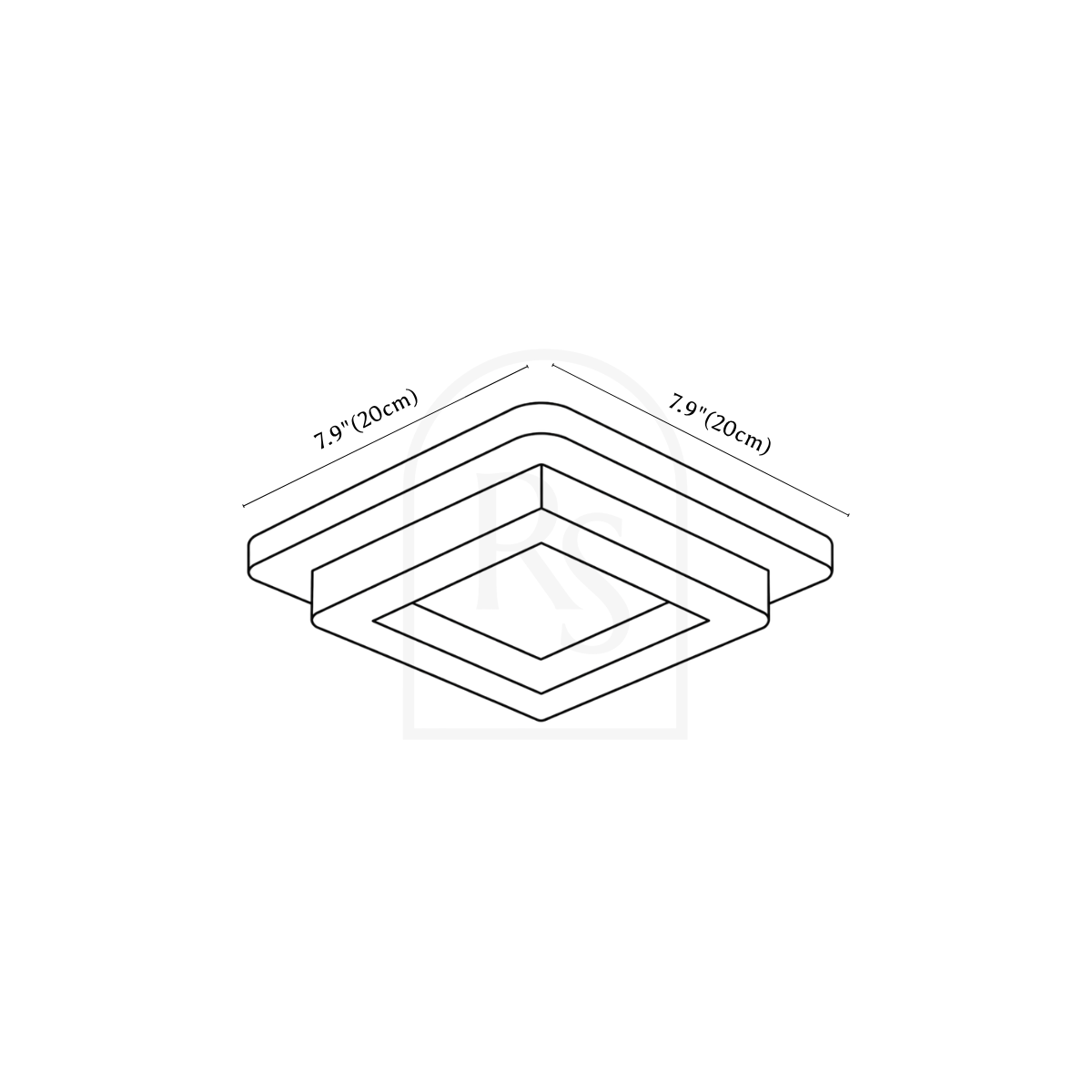 Doveva Ceiling Light line drawing 1