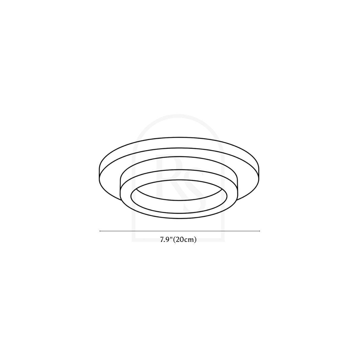 Doveva Ceiling Light line drawing 2