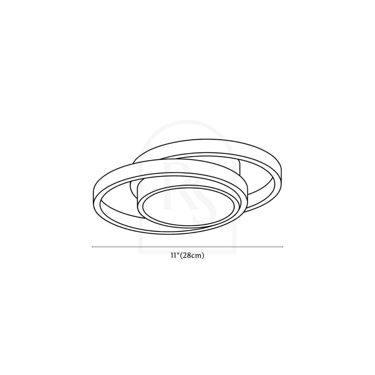 Doveva Ceiling Light line drawing 3