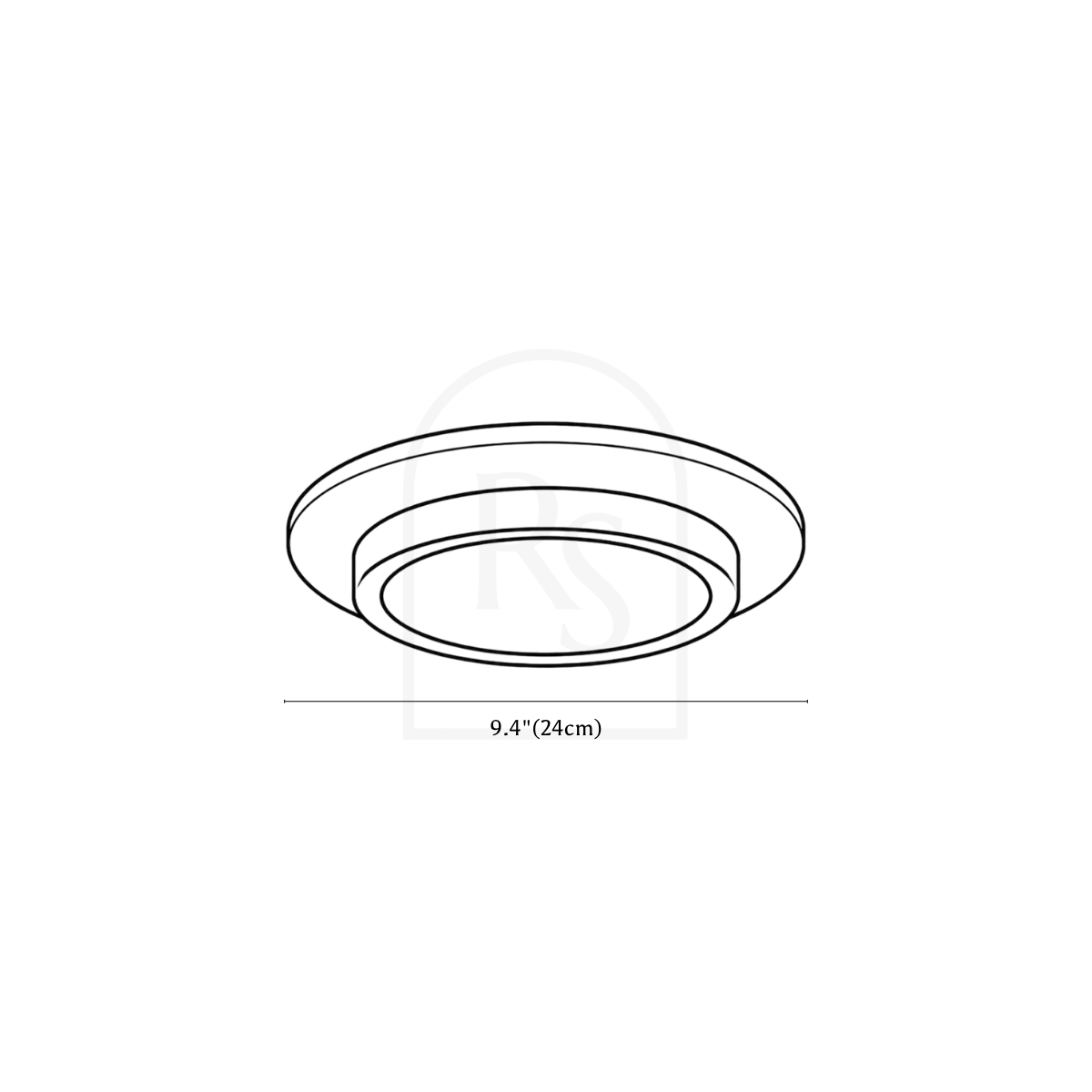 Doveva Ceiling Light line drawing 4