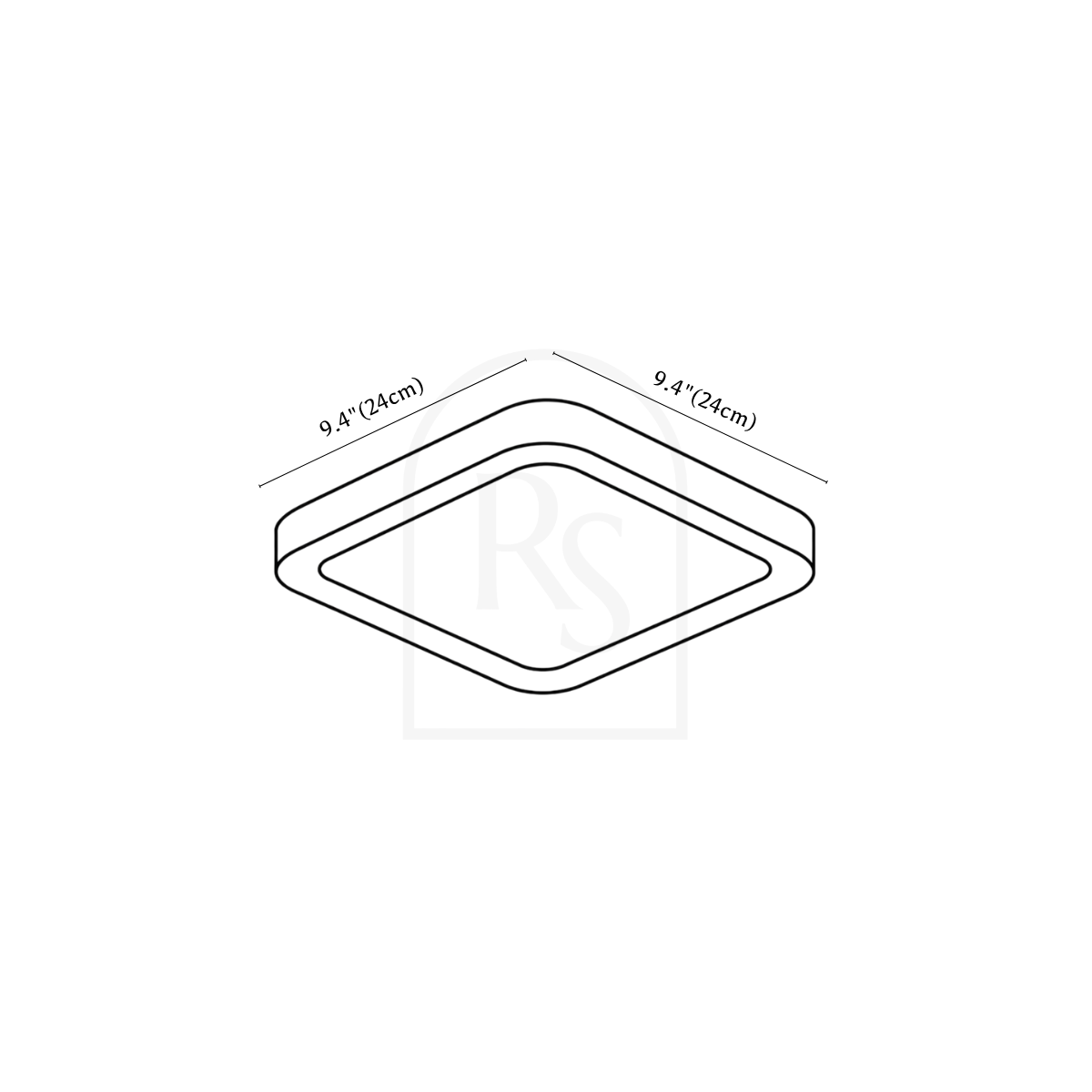 Doveva Ceiling Light line drawing 6