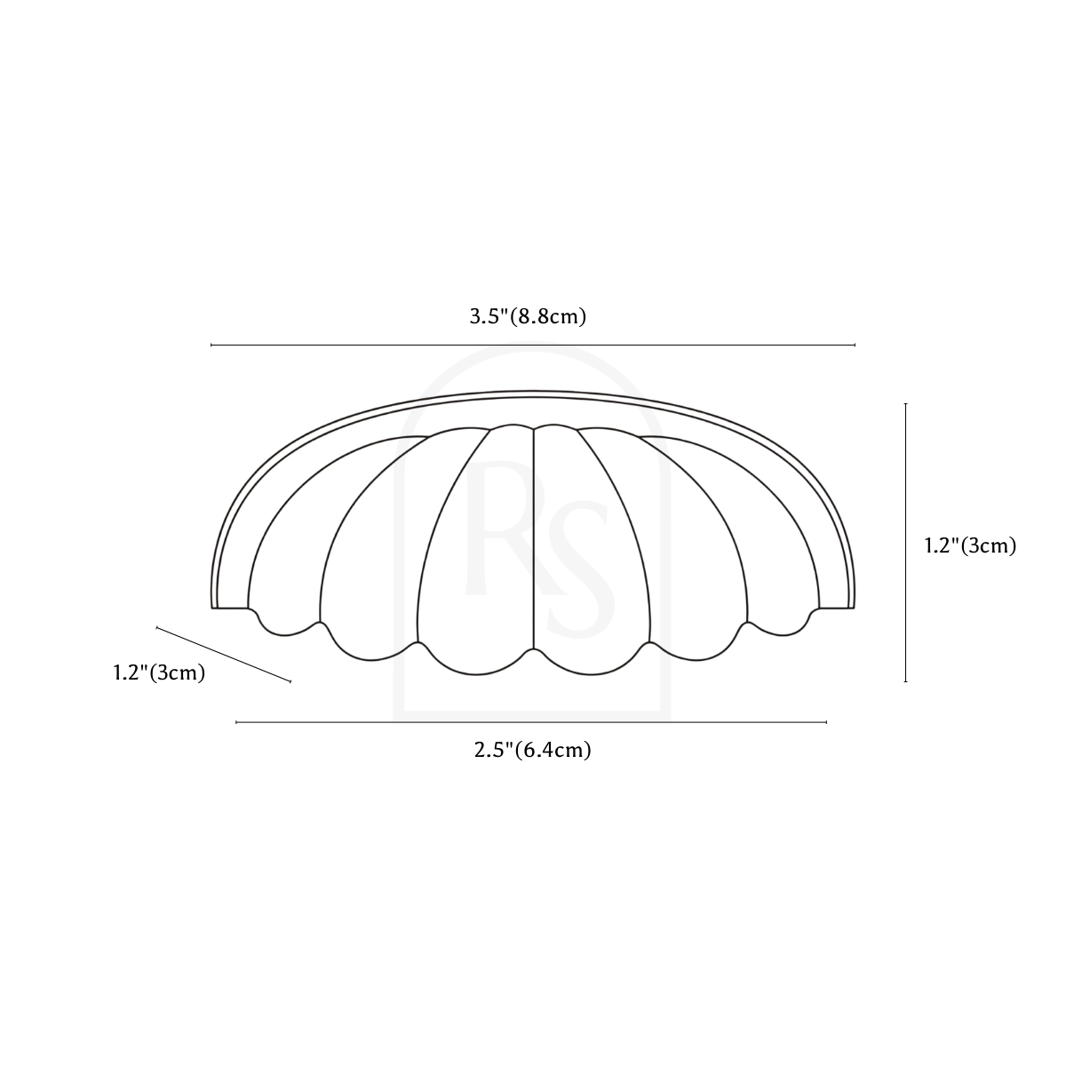 Seno Knob & Drawer Pull line drawing 3