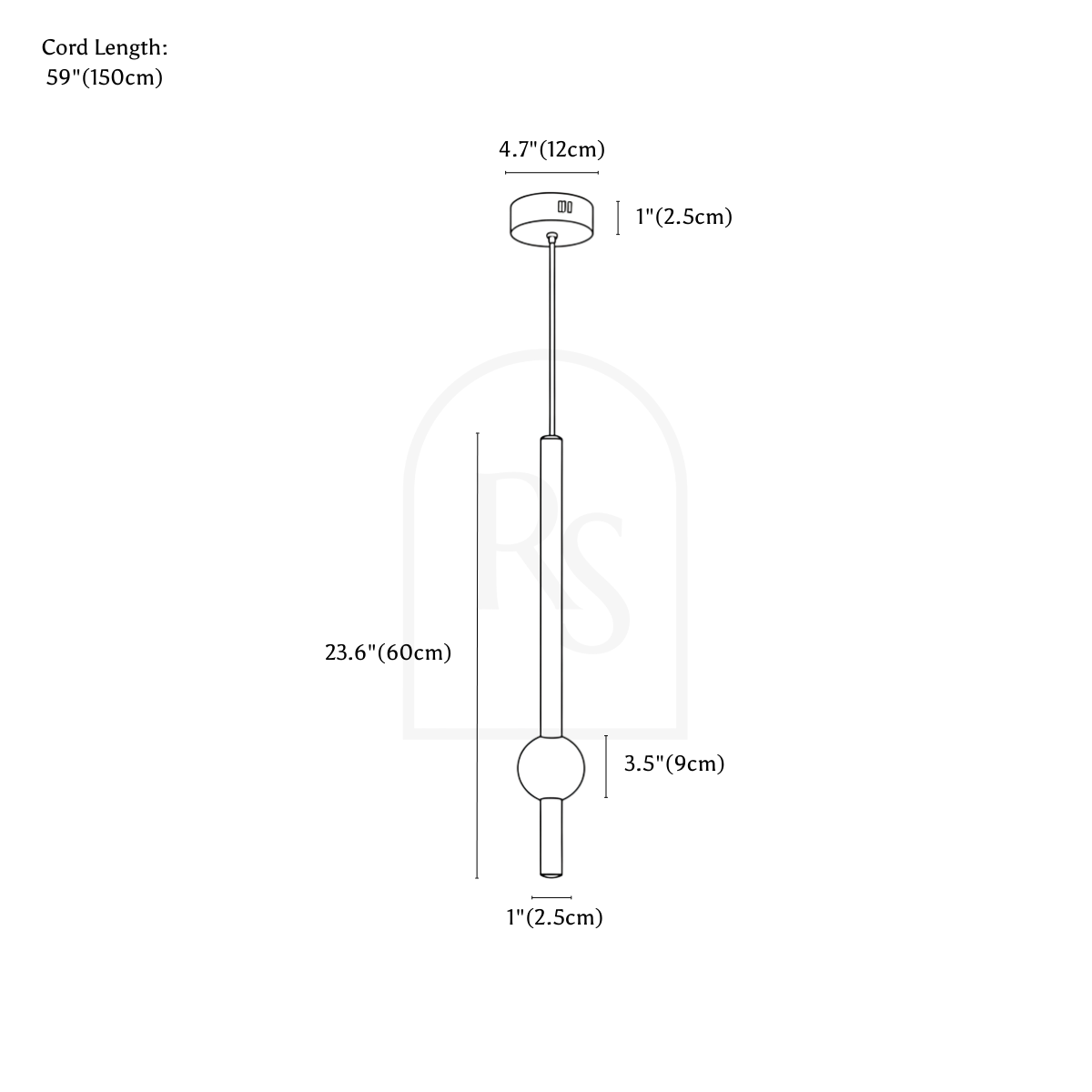 Dura Pendant Light line drawing 1