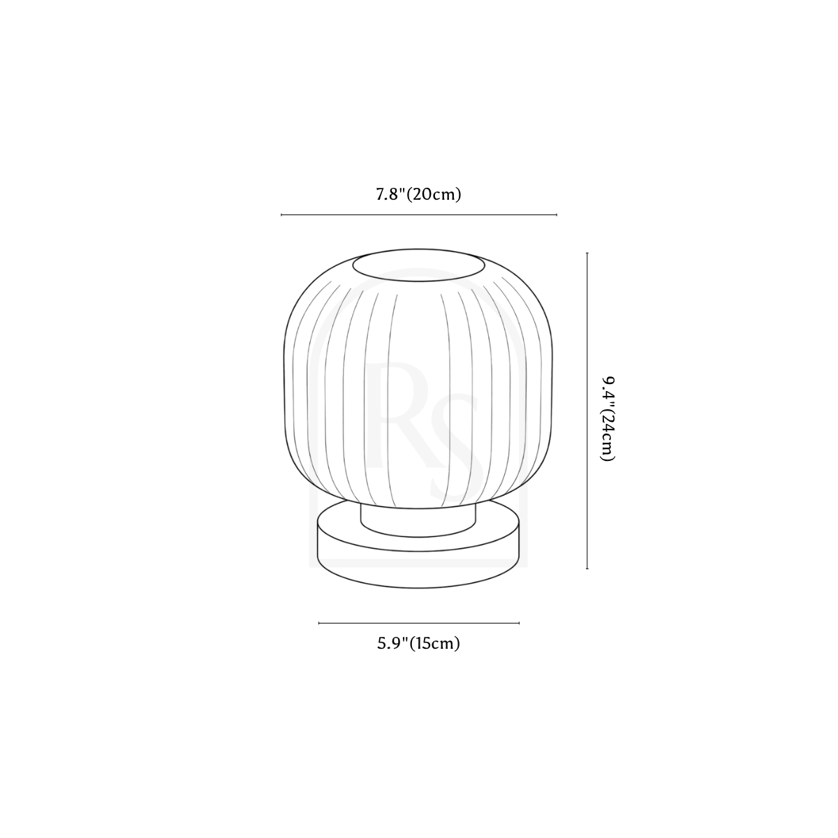 Eclat Table Lamp line drawing 1