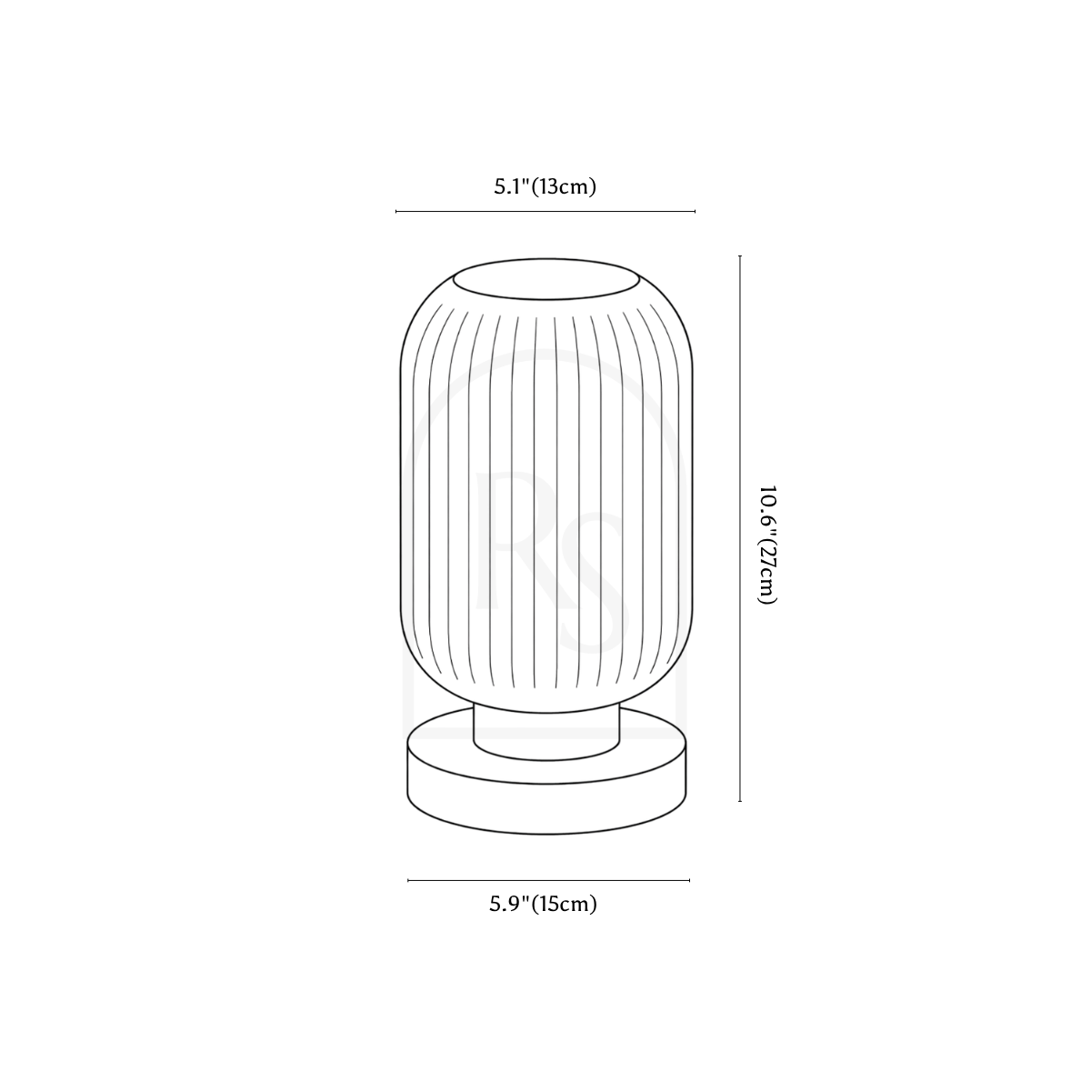 Eclat Table Lamp line drawing 2