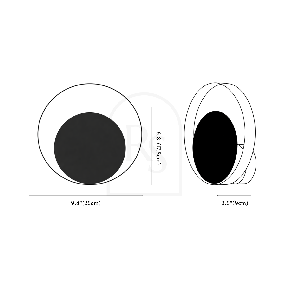 Eclipse Wall Lamp line drawing 1