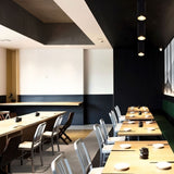 "A contemporary ceiling light fixture made of aluminum, ideal for high ceilings and open-concept spaces, balancing functionality and design."