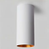 "White aluminum ceiling light with a golden interior, designed to enhance contemporary spaces with ambient lighting."