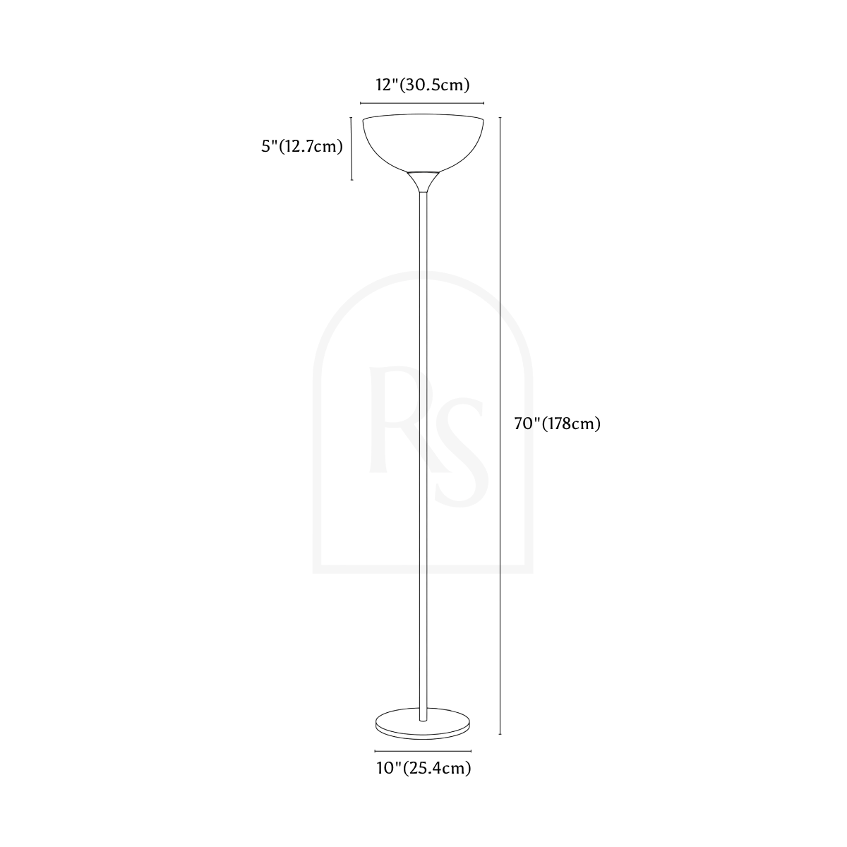 Eirik Floor Lamp line drawing 1