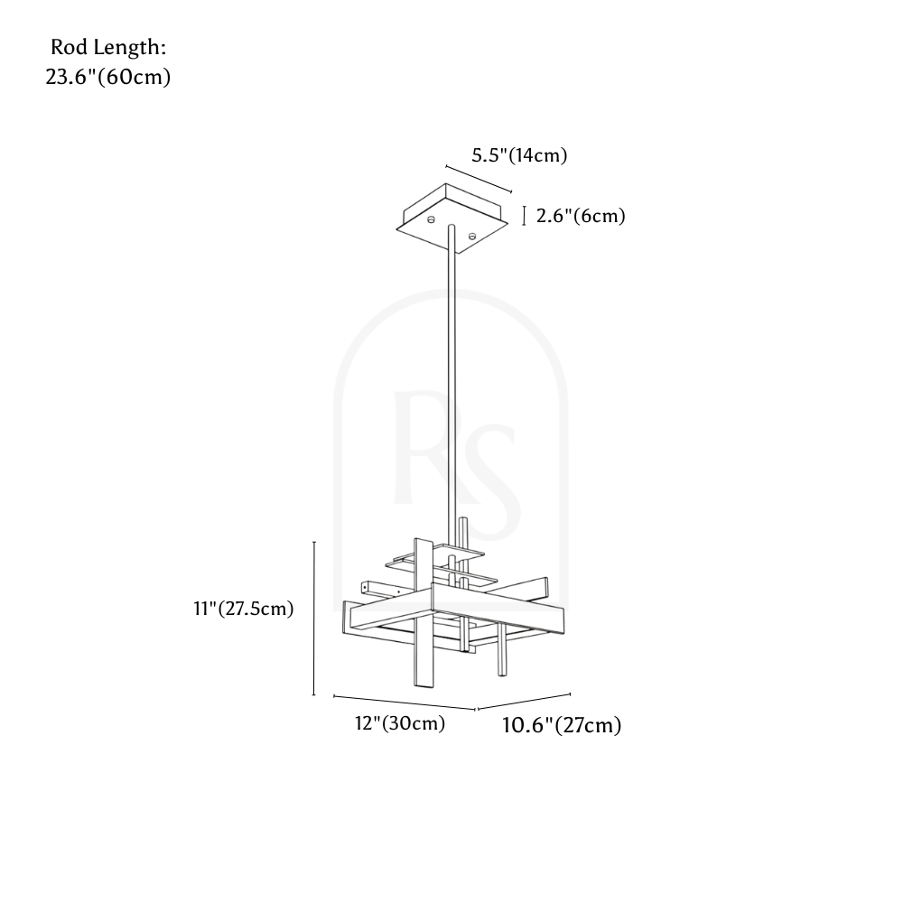 Eithne Pendant Light line drawing 1