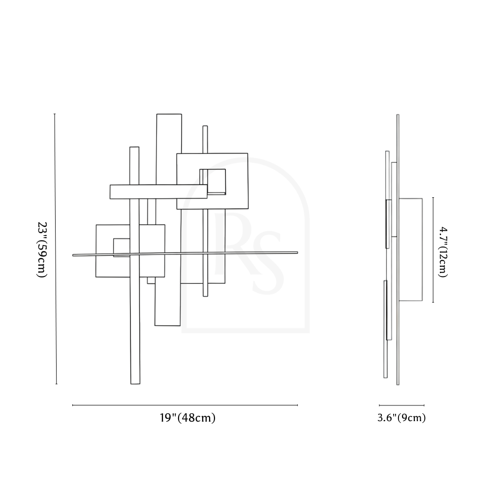 Eithne Wall Lamp line drawing 1