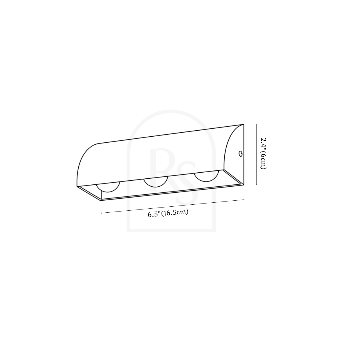 Elaxi Outdoor Wall Lamp line drawing 1