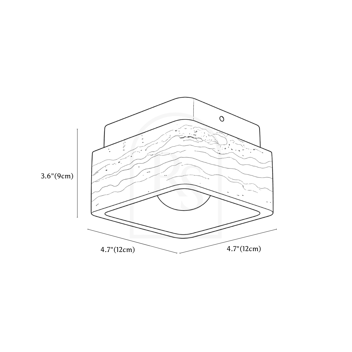 Eldric Ceiling Light line drawing 1