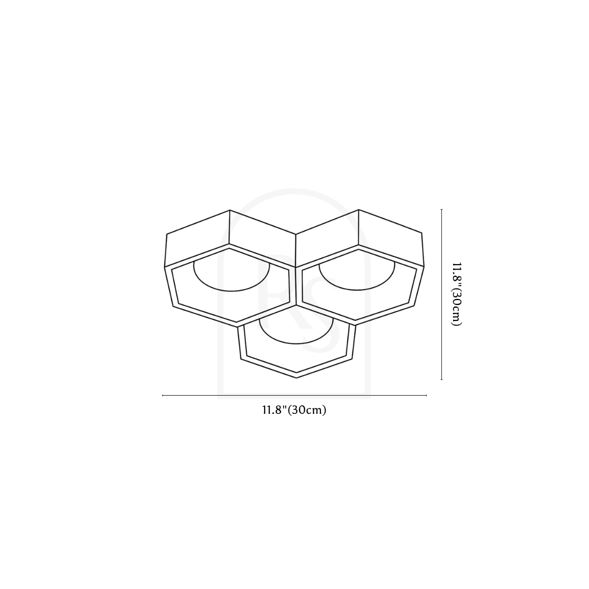 Electa Ceiling Lamp line drawing 1