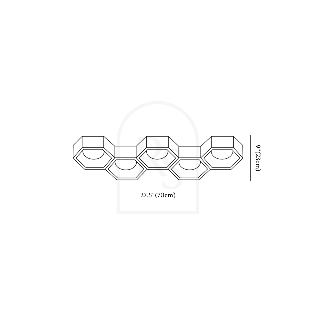 Electa Ceiling Lamp line drawing 3