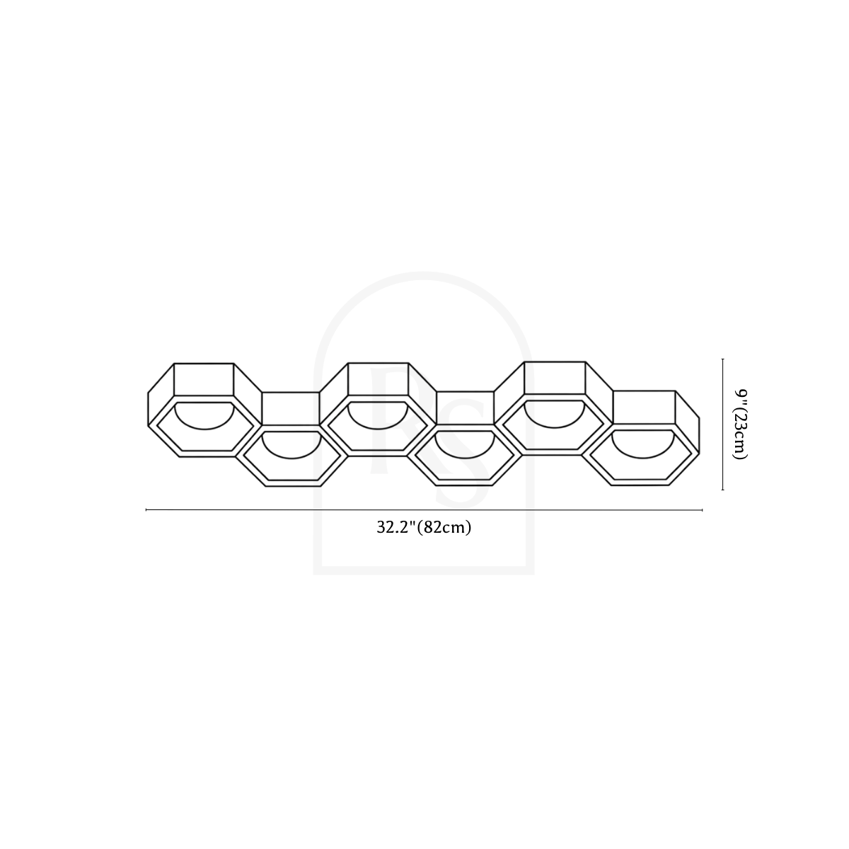 Electa Ceiling Lamp line drawing 4