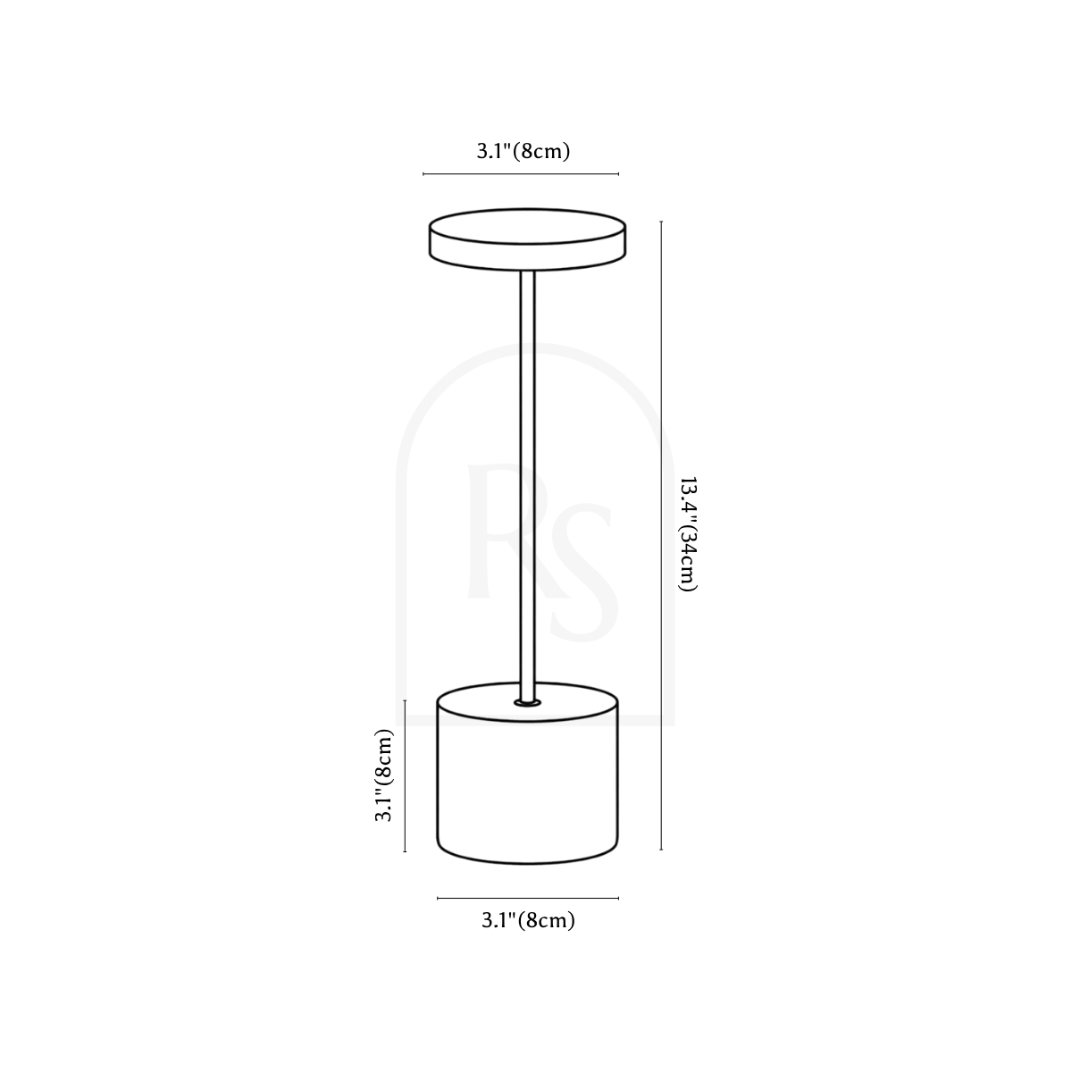 Elena Table Lamp line drawing 1
