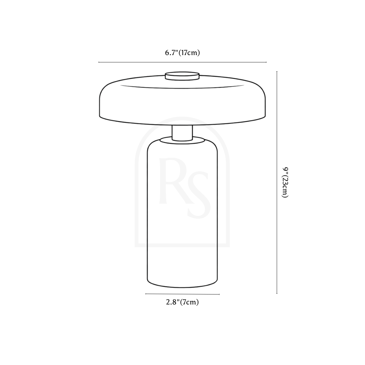 Elio Table Lamp line drawing 1