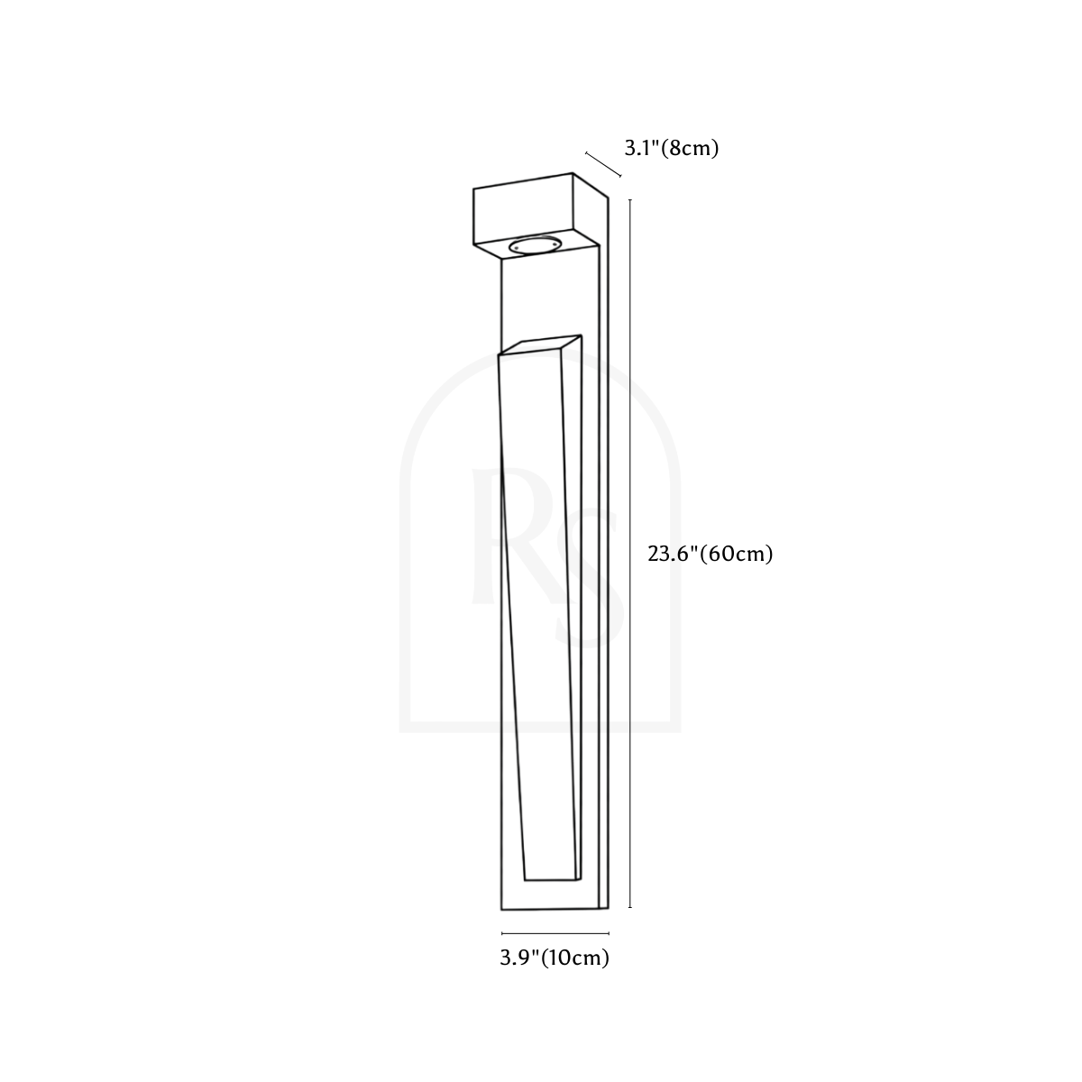 Elisk Wall Lamp line drawing 1