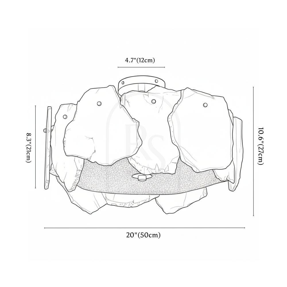 Elora Ceiling Light line drawing 1