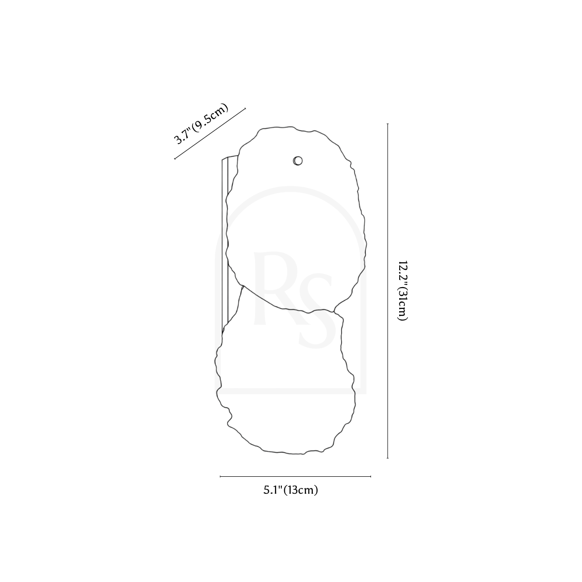 Elora Wall Lamp line drawing 1