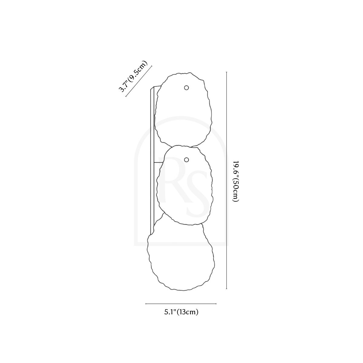 Elora Wall Lamp line drawing 2