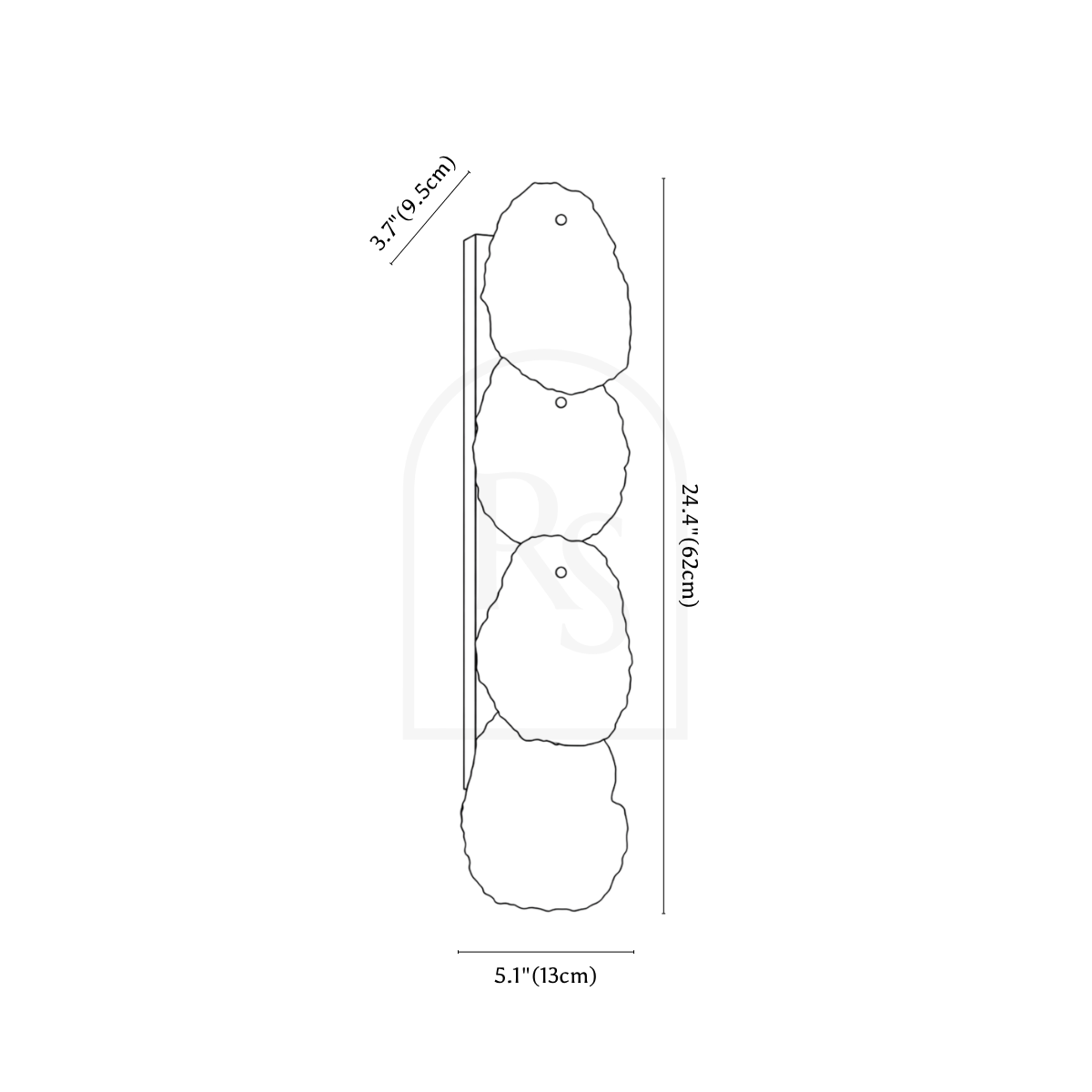 Elora Wall Lamp line drawing 3